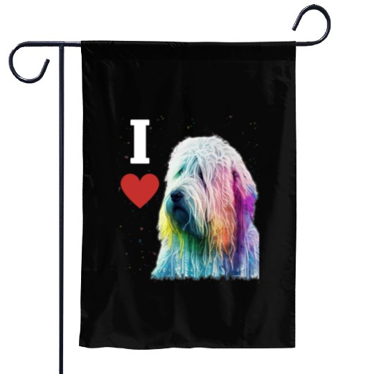Colorful komondor dog cute doggy Neon breed colore Garden Flags