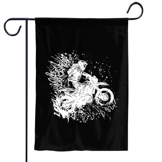 Motorcycle Tattoo Splash Racing Style Garden Flags
