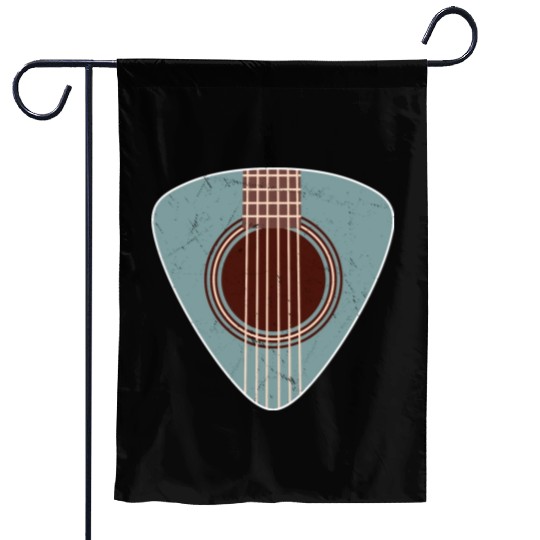 Rock and Roll Guitar Plectrum Garden Flags