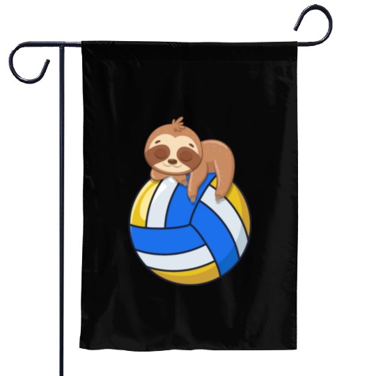 Funny Volleyball Sloth Lover Garden Flags