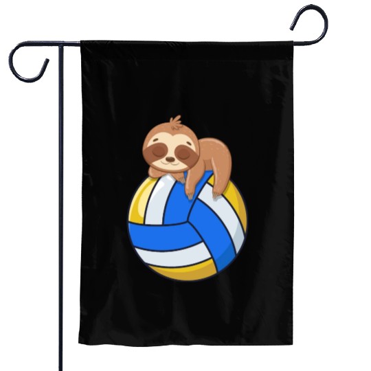 Funny Volleyball Sloth Lover Garden Flags