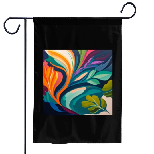 colorful and vibrant abstract painting Garden Flags
