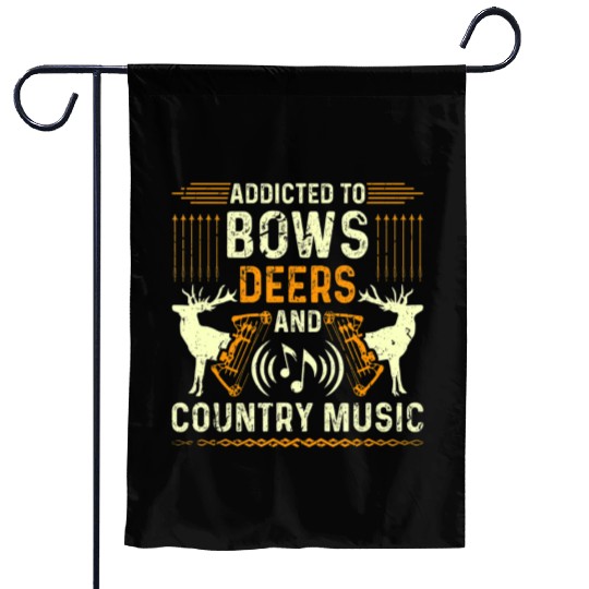 Funny Bow Hunter Deer Hunting Country Music Lover Garden Flags