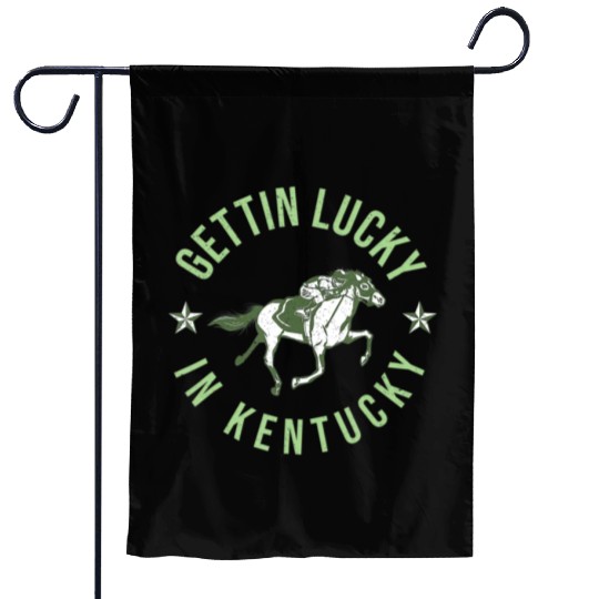 Funny Derby Vintage Getting Lucky In Kentucky Hor Garden Flags