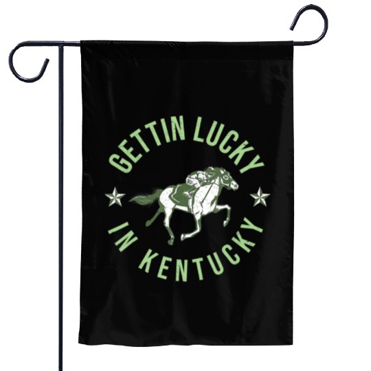 Funny Derby Vintage Getting Lucky In Kentucky Hor Garden Flags