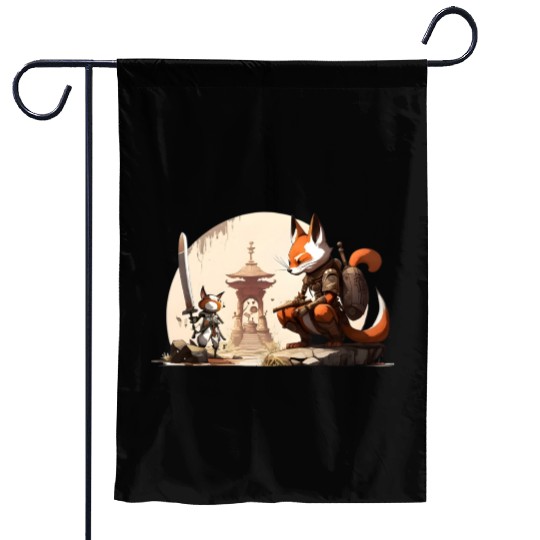 Faceless Samurai And His Older Brother Garden Flags