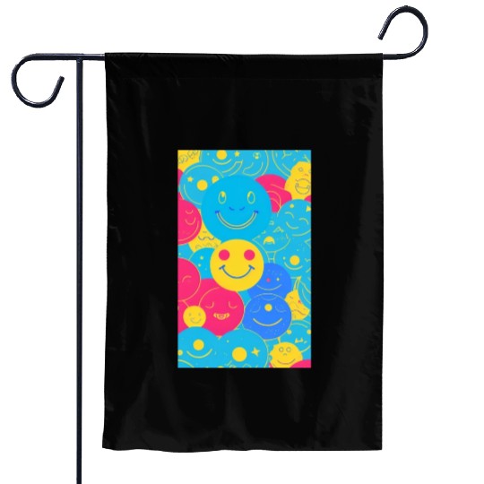 Smile Emotions Happiness Colorful Positive Design Garden Flags