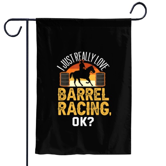 Funny Barrel Racing Garden Flags Rodeo Horse Barrel Race