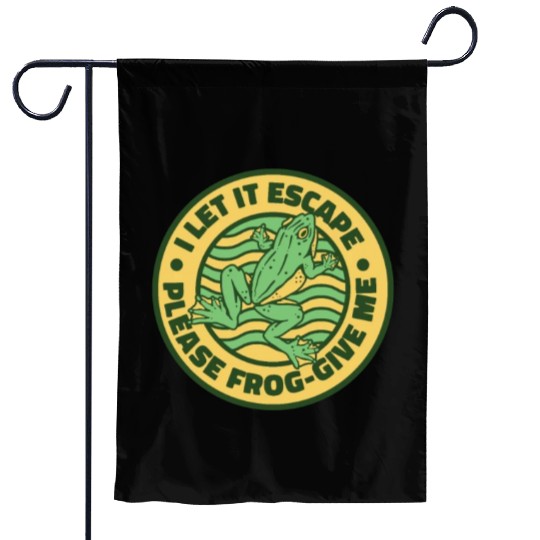 I Let It Escape Please Frog Give Me Bullfrog Frog Garden Flags