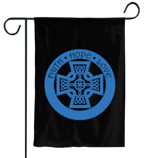 Timeless Celtic Cross With Faith Hope Love Garden Flags