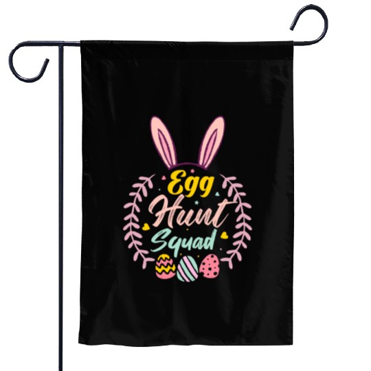 Egg Hunt Squad Hunting Season Funny Easter Day Garden Flags