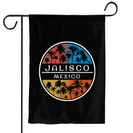 Jalisco Mexico Stylish Vacation Souvenir Palm Tree Garden Flags
