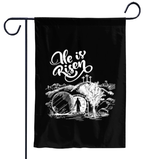 He Is Risen - White Drawing HD Garden Flags
