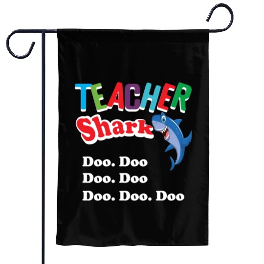 Teacher Garden Flags Preschool Teacher Shark Funny