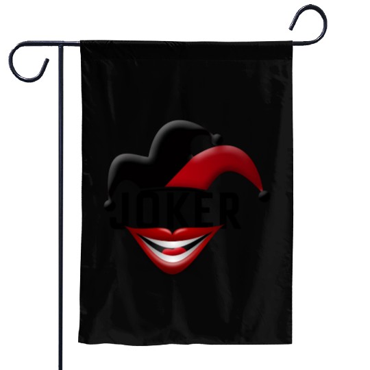 Joker in Red and Black Garden Flags