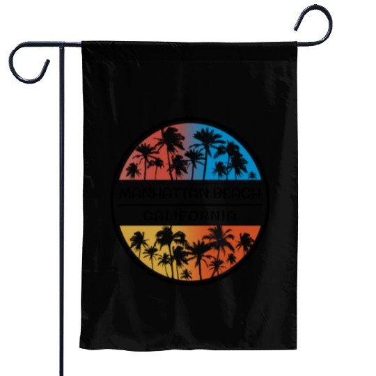 Manhattan Beach California Palm Tree Stylish Garden Flags