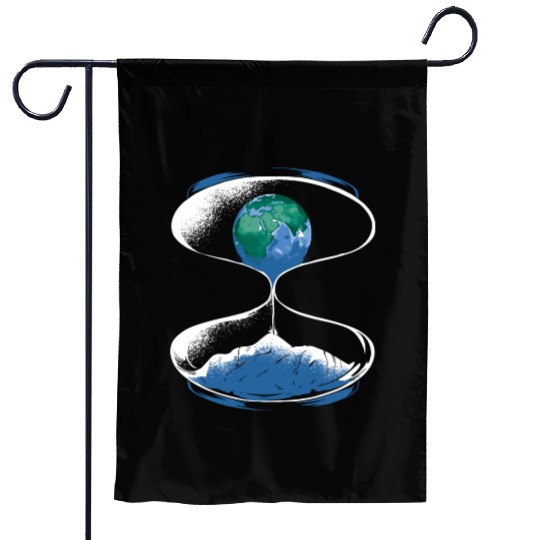 Mother Earth Time Is Running Garden Flags