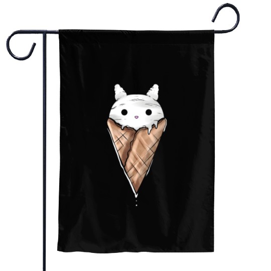 Sweet Easter Bunny Ice Cream Cone On Easter Garden Flags