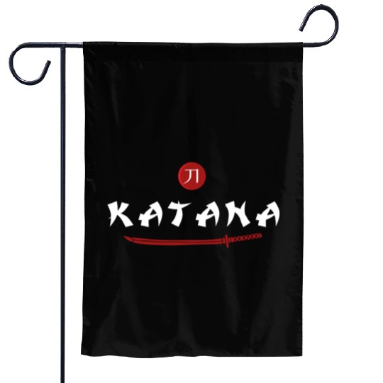 Katana samurai japanese sword kanji Garden Flags