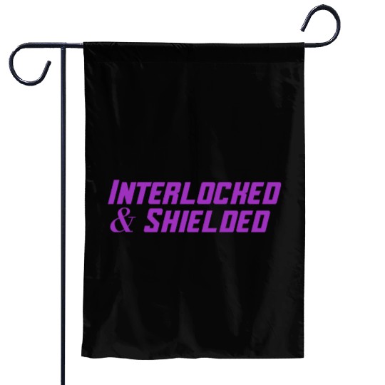 INTERLOCKED & SHIELDED - PURPLE DESIGN Garden Flags