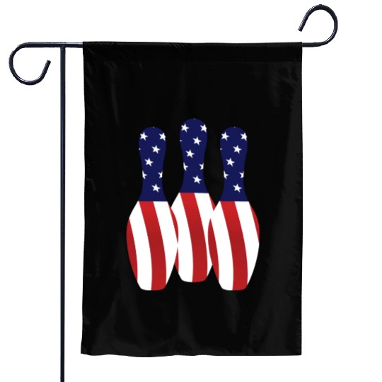 Bowling Pins Us Flag Bowler Garden Flags