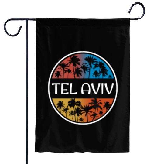 Tel Aviv Israel Stylish Vacation Souvenir Palm Garden Flags