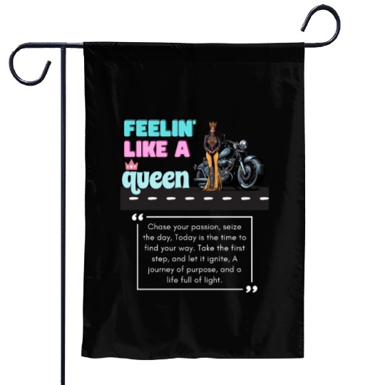 Feelin' Like a Queen Lady Biker motorcycle-theme Garden Flags