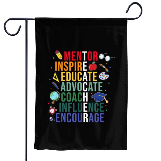 Mentor Inspire Educate Inspired Teacher Life Back Garden Flags
