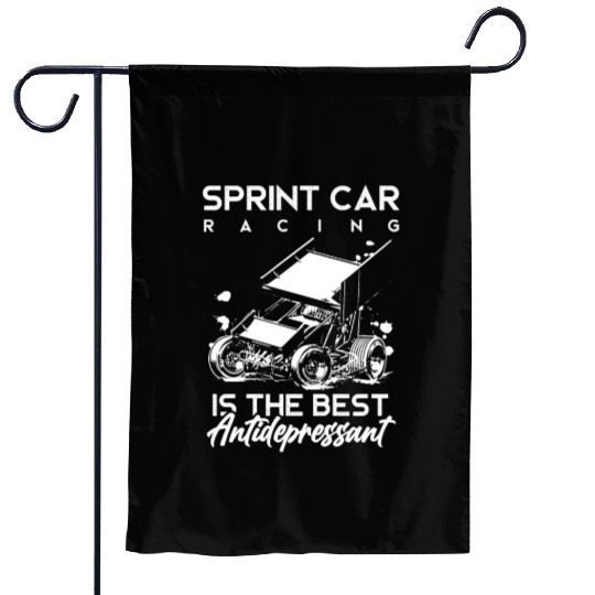 Sprint Car Racing, sprint car, dirt track racers Garden Flags
