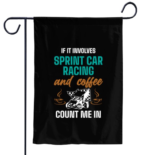 Sprint Car Racing, sprint car, dirt track racers Garden Flags