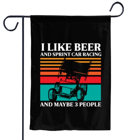 Sprint Car Racing, sprint car, dirt track racers Garden Flags
