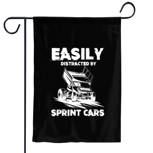 Sprint Car Racing, sprint car, dirt track racers Garden Flags