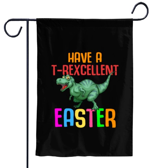 Easter T-rex Dinosaur Rabbit Easter Bunny Holiday Garden Flags