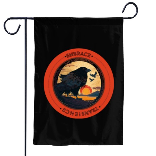Raven, Sunset : Embrace Transience Garden Flags