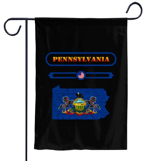 PENNSYLVANIA, MAP OF PENNSYLVANIA. SAMER BRASIL Garden Flags