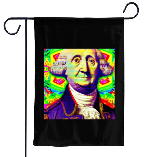 Trippy George Washington Garden Flags