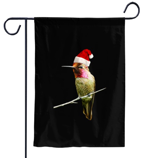 Hummingbird Santa Cute Christmas Hat Design for Bi Garden Flags