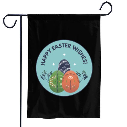 Blue Happy Easter Wishes Garden Flags