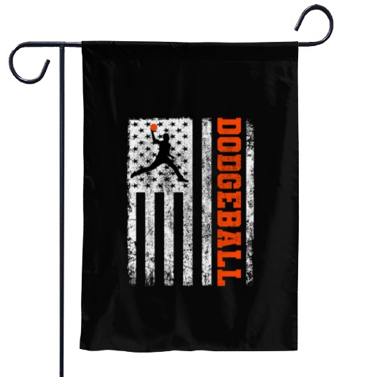 American Flag Dodgeball Player Coach Team Sports Garden Flags
