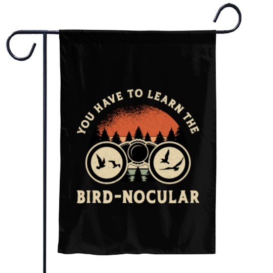 Bird Watching The Bird Nocular Retro Bird Watcher Garden Flags