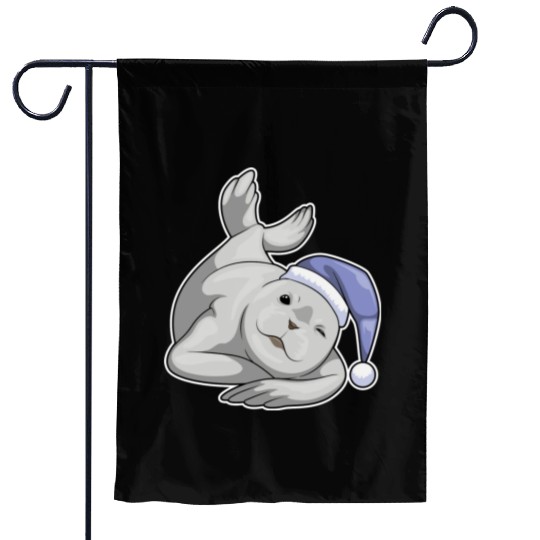 Seal Sleeping Nightcap Garden Flags