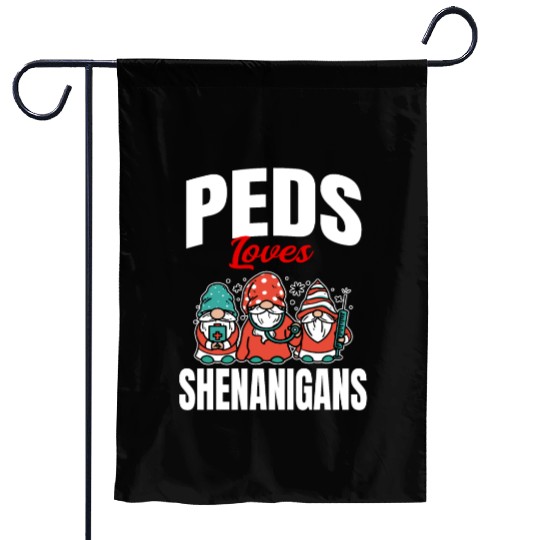 Funny PEDS Love Shenanigans St. Patricks Day Gnome Garden Flags