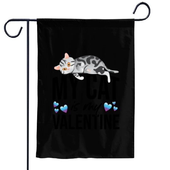 My Cat Is My Valentine Date Cute Kitten Garden Flags