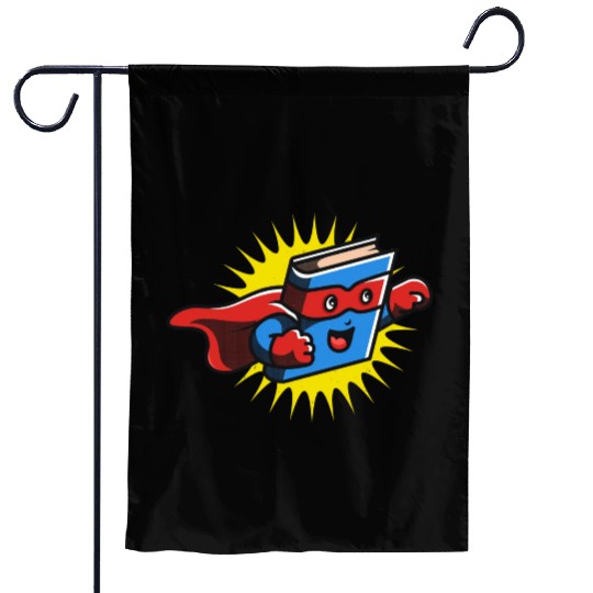Book Hero Reading Book Lover Comic Book Comics Garden Flags