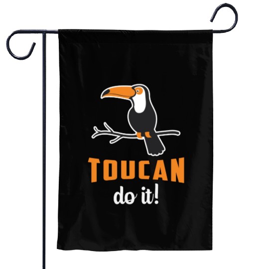 Toucan Do It Bird Watcher Watching Retro Toucans Garden Flags