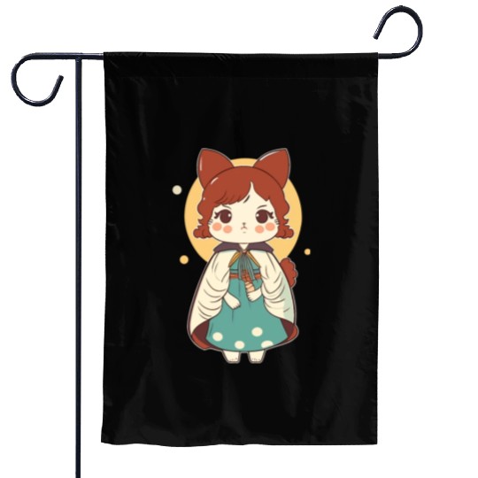 Cat Art Japanese Cat Girl Garden Flags