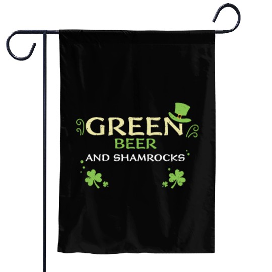 Green beer and shamrocks Garden Flags