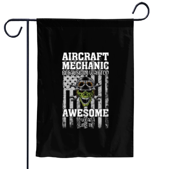 American Funny Aircraft Mechanic USA Airplane Garden Flags