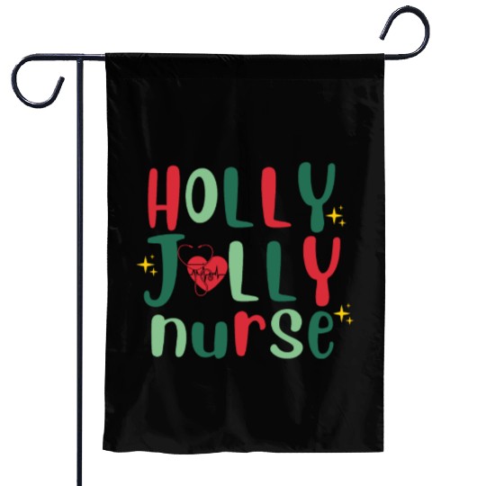 HOLLY JOLLY NURSE6 Garden Flags