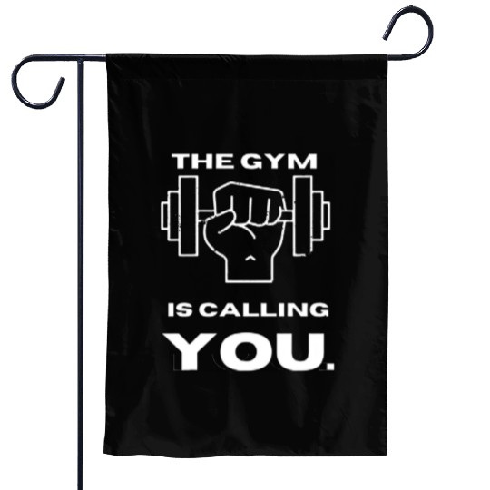 Black Typography Gym Garden Flags